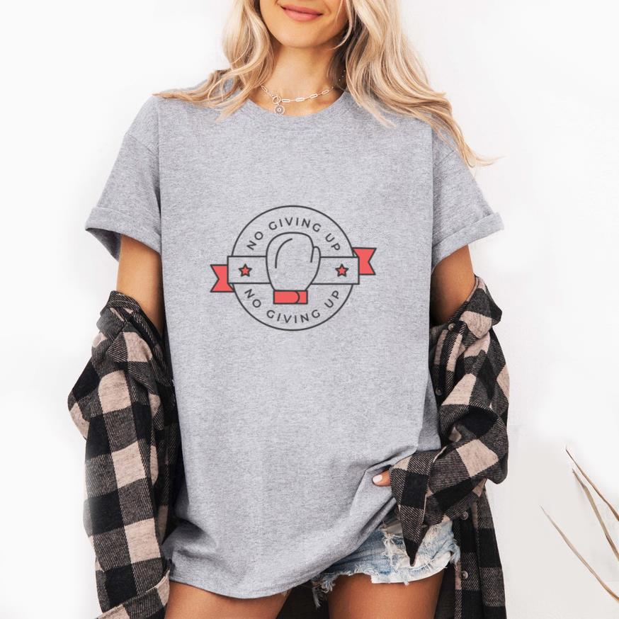 No Given Up Glove Boxing Glove Star Colored Badge Sticker T-Shirt