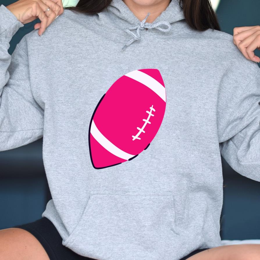 Pink Football Flat Hoodie - Image 3