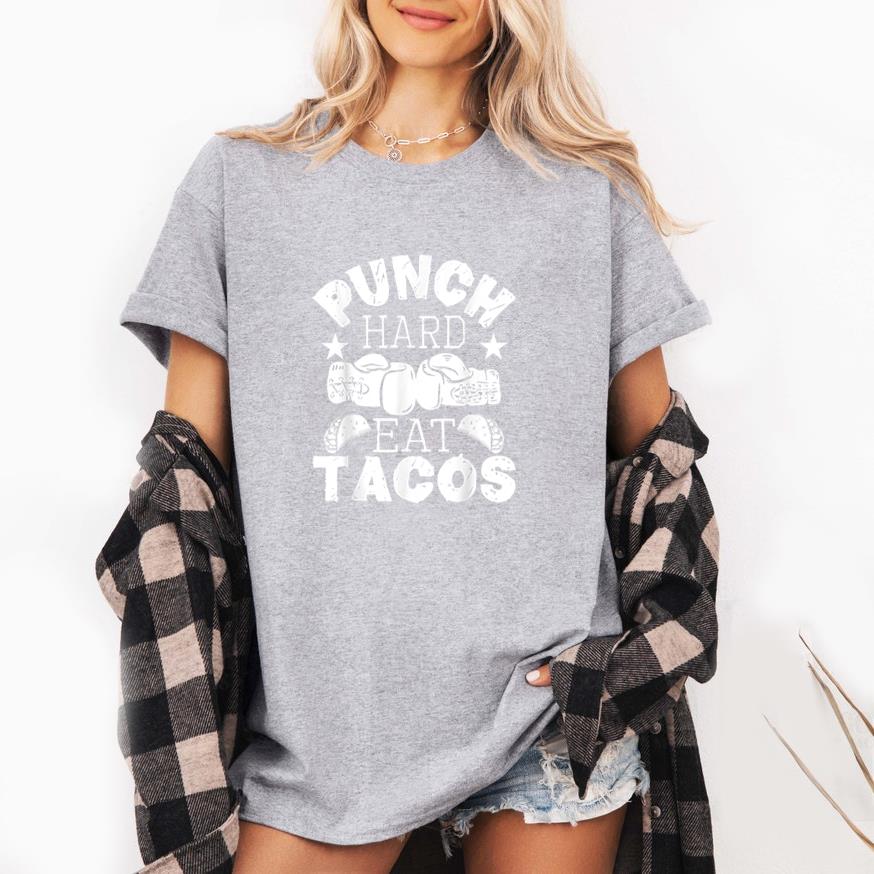 Punch Hard Eat Tacos Boxing T-Shirt
