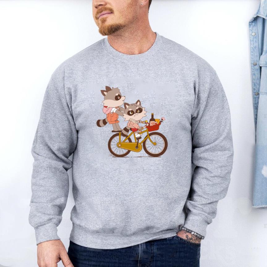 Raccoon Friends On Bike Sweatshirt