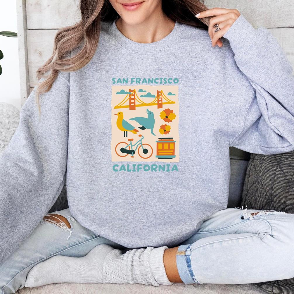San Francisco California Landmarks Design Sweatshirt - Image 2