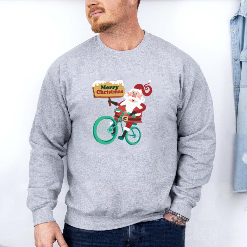 Santa Claus Riding Bicycle Sweatshirt