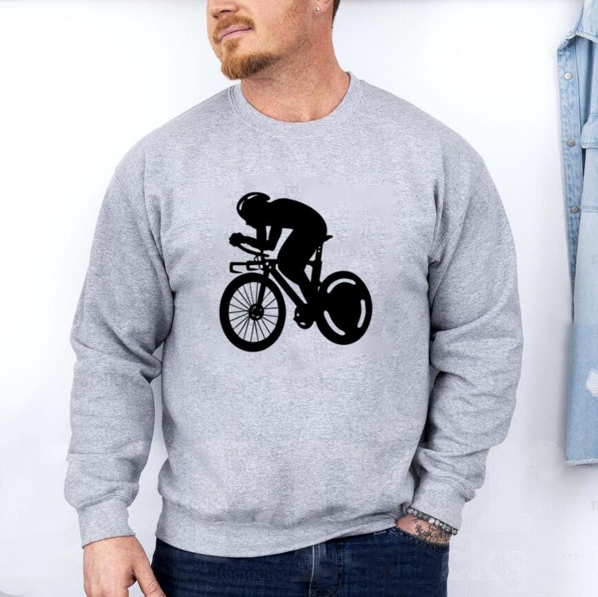 Stylized Cyclist In Motion Graphic Design Sweatshirt