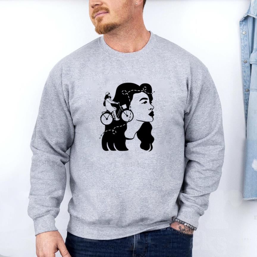 Woman Biker Filled Stroke Sweatshirt
