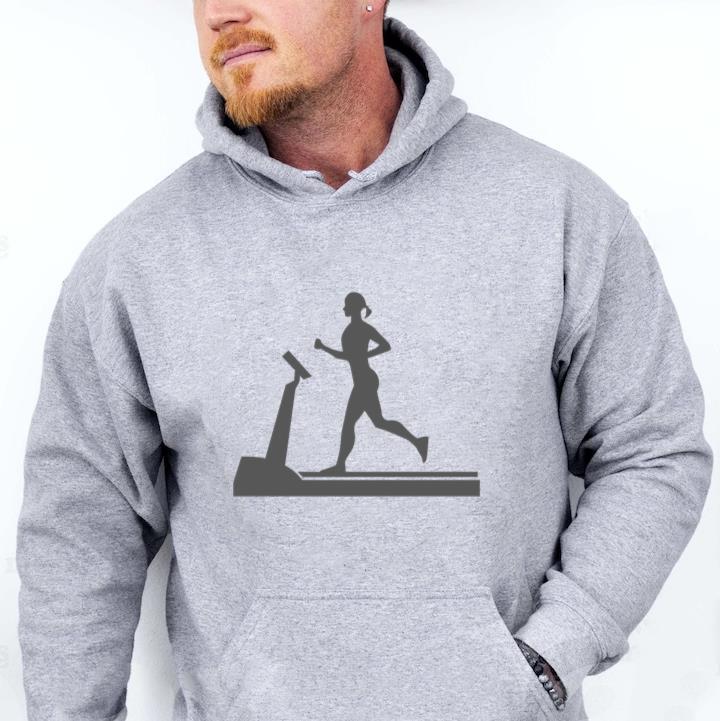 Woman On Tradmill Icon Hoodie