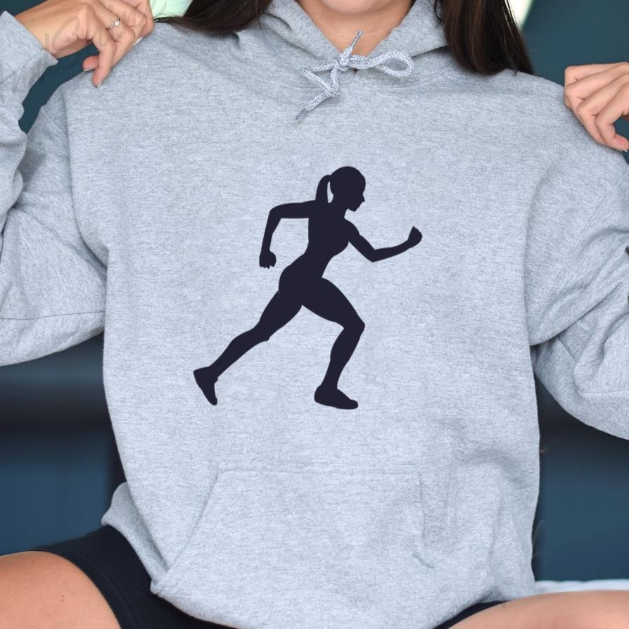 Woman Running Silhouette Design Hoodie - Image 3