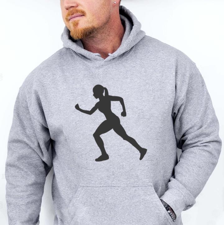 Woman Running Silhouette Hoodie