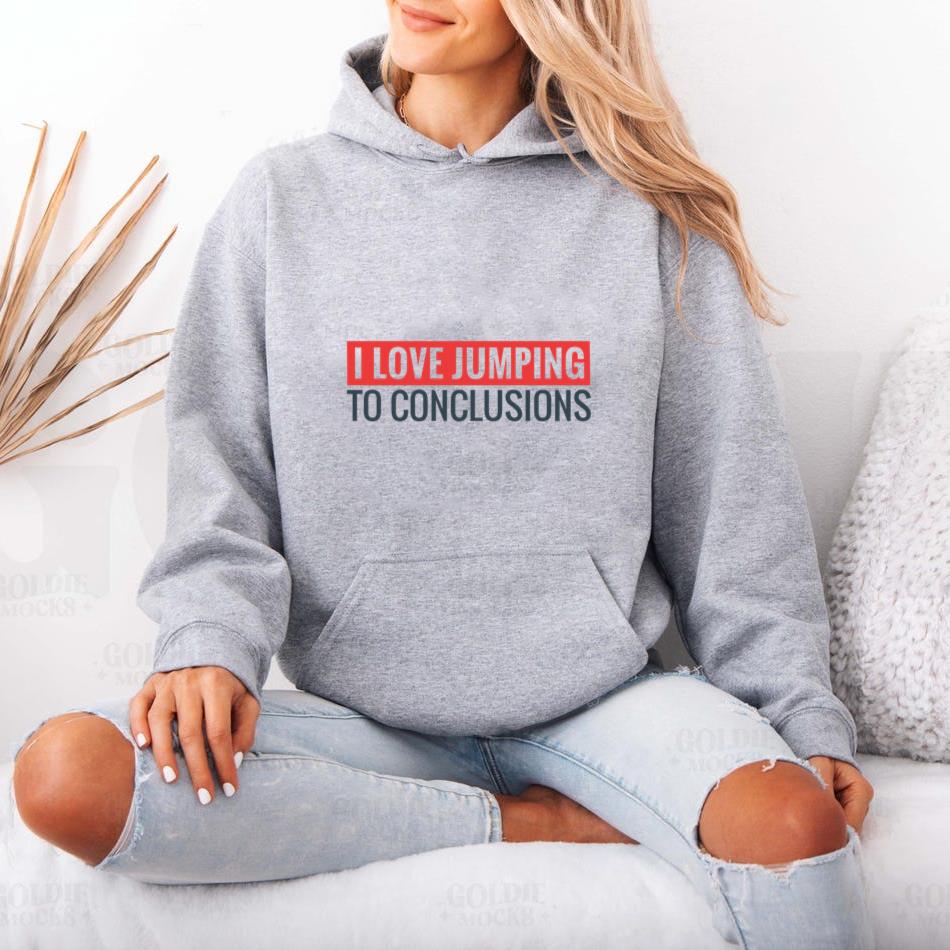Workout I Love Jumping Phrase Hoodie - Image 4