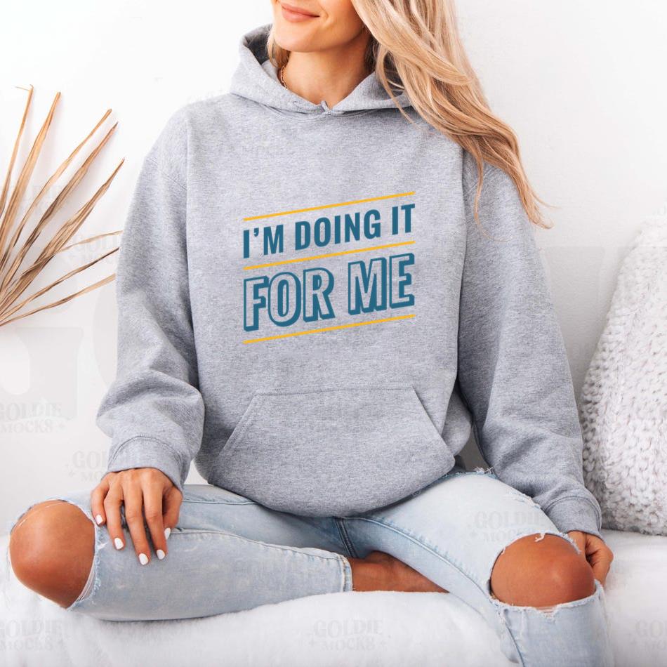 Workout Motivation Phrase Doing It For Me Hoodie - Image 4